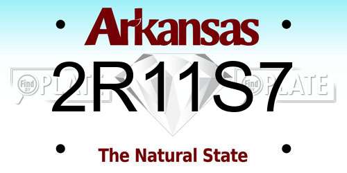 2R11S7 Arkansas License Plate