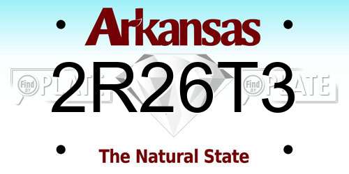2R26T3 Arkansas License Plate