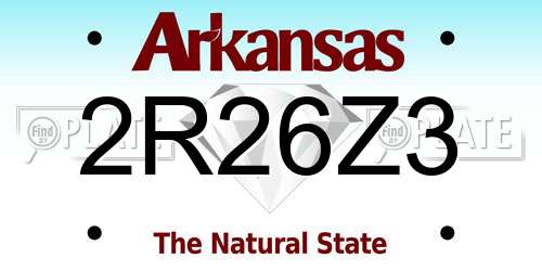 2R26Z3 Arkansas License Plate