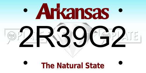 2R39G2 Arkansas License Plate