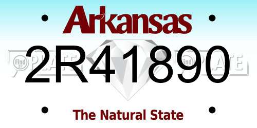 2R41890 Arkansas License Plate