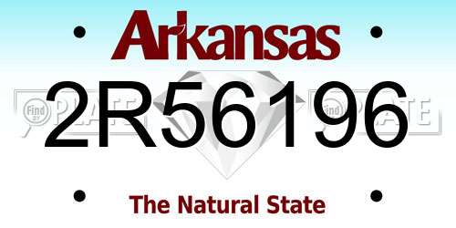 2R56196 Arkansas License Plate
