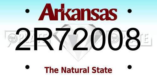 2R72008 Arkansas License Plate