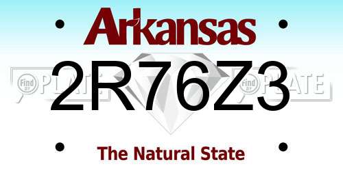 2R76Z3 Arkansas License Plate