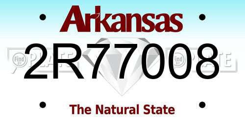 2R77008 Arkansas License Plate