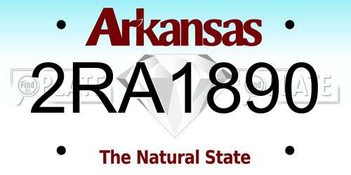 2RA1890 Arkansas License Plate