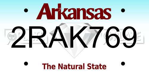 2RAK769 Arkansas License Plate