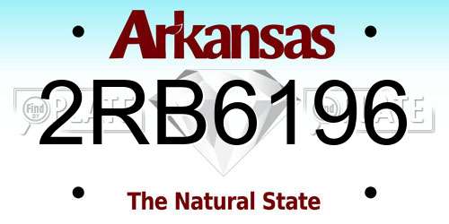 2RB6196 Arkansas License Plate