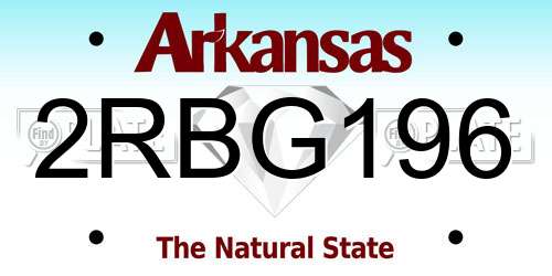 2RBG196 Arkansas License Plate