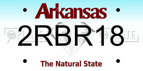 2RBR18 Arkansas License Plate