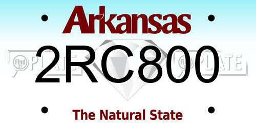 2RC800 Arkansas License Plate