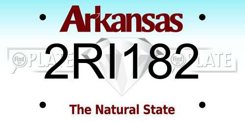 2RI182 Arkansas License Plate
