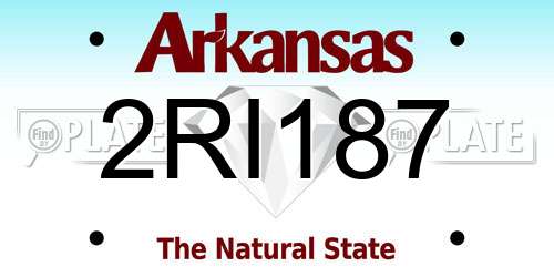 2RI187 Arkansas License Plate