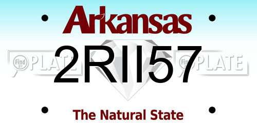 2RII57 Arkansas License Plate