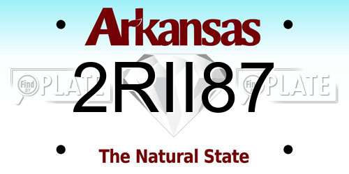 2RII87 Arkansas License Plate