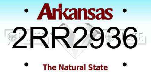 2RR2936 Arkansas License Plate