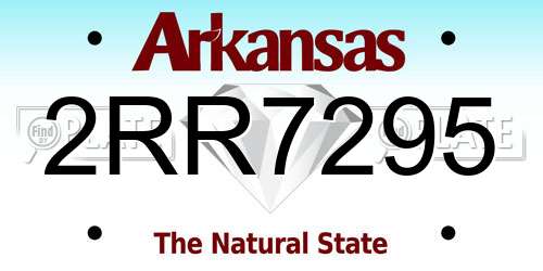 2RR7295 Arkansas License Plate
