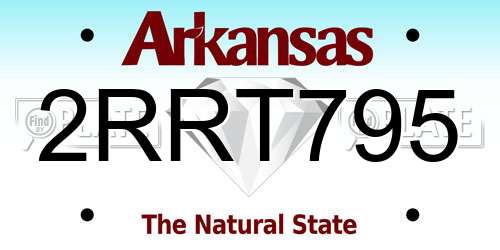 2RRT795 Arkansas License Plate