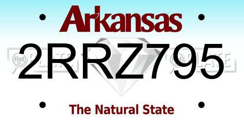 2RRZ795 Arkansas License Plate
