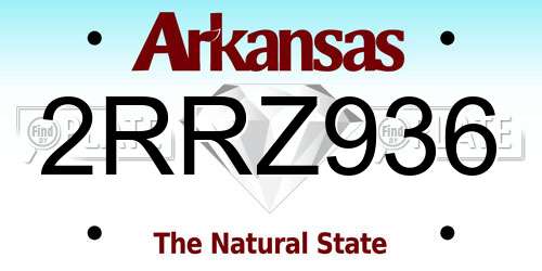 2RRZ936 Arkansas License Plate