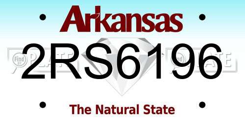 2RS6196 Arkansas License Plate