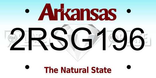 2RSG196 Arkansas License Plate