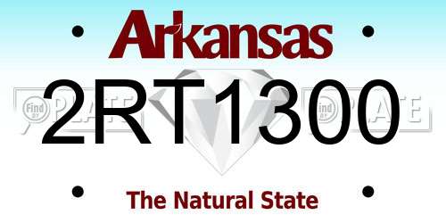 2RT1300 Arkansas License Plate