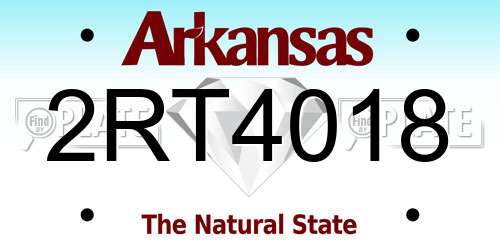 2RT4018 Arkansas License Plate