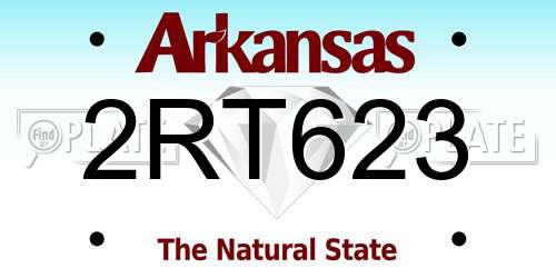 2RT623 Arkansas License Plate
