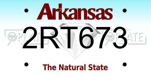 2RT673 Arkansas License Plate
