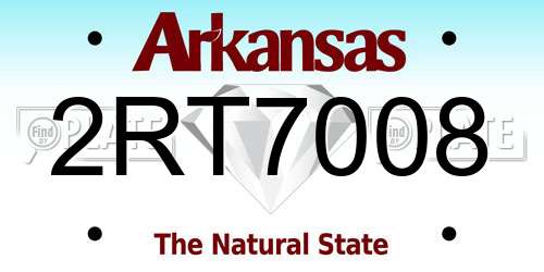 2RT7008 Arkansas License Plate