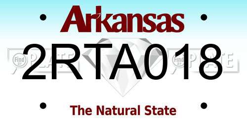 2RTA018 Arkansas License Plate