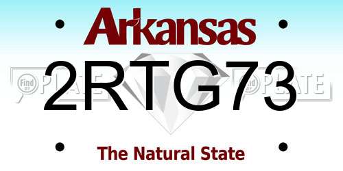 2RTG73 Arkansas License Plate