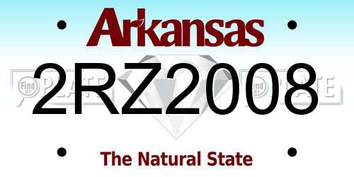 2RZ2008 Arkansas License Plate