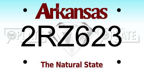 2RZ623 Arkansas License Plate