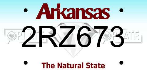 2RZ673 Arkansas License Plate
