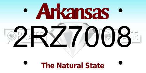 2RZ7008 Arkansas License Plate