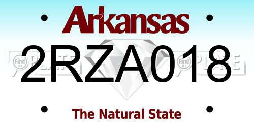 2RZA018 Arkansas License Plate