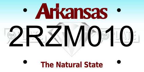 2RZM010 Arkansas License Plate