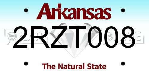 2RZT008 Arkansas License Plate