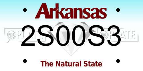 2S00S3 Arkansas License Plate