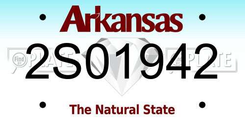 2S01942 Arkansas License Plate