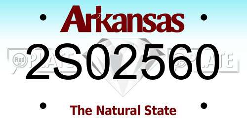 2S02560 Arkansas License Plate