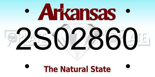 2S02860 Arkansas License Plate