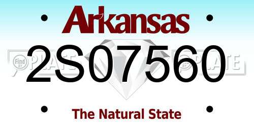 2S07560 Arkansas License Plate