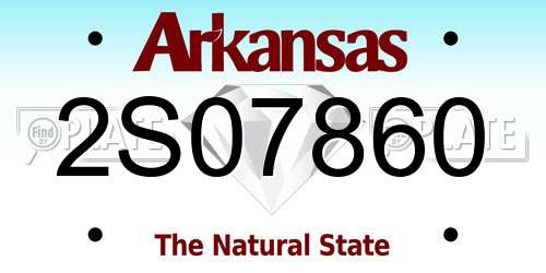 2S07860 Arkansas License Plate