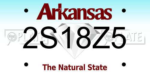 2S18Z5 Arkansas License Plate