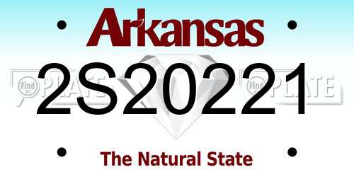 2S20221 Arkansas License Plate