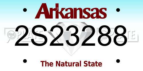 2S23288 Arkansas License Plate