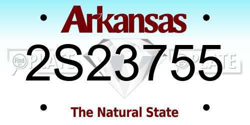 2S23755 Arkansas License Plate